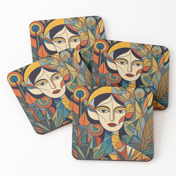 Item preview, Woman in abstract lines and shapes designed and sold by AICreatorin.