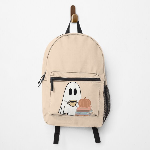 Item preview, A ghost with books and a pumpkin designed and sold by BookishSpace1.
