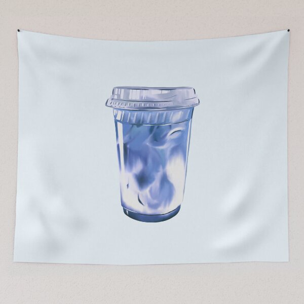 Item preview, butterfly pea bubble tea watercolor designed and sold by Wordsmith-Wear.