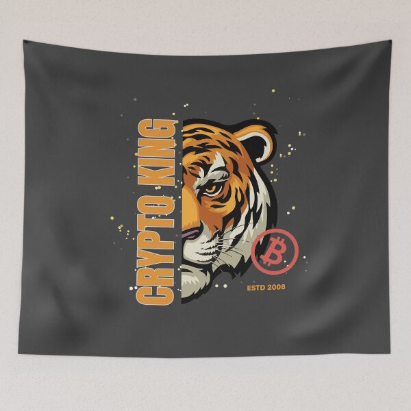 Item preview, Crypto King Tiger - Bitcoin Logo designed and sold by GetCryptoSwag.