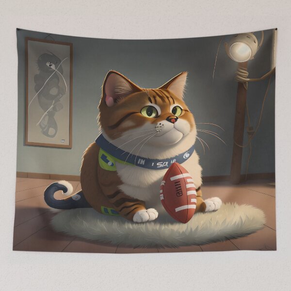 Item preview, Football Fan Cat designed and sold by catsplaysports.