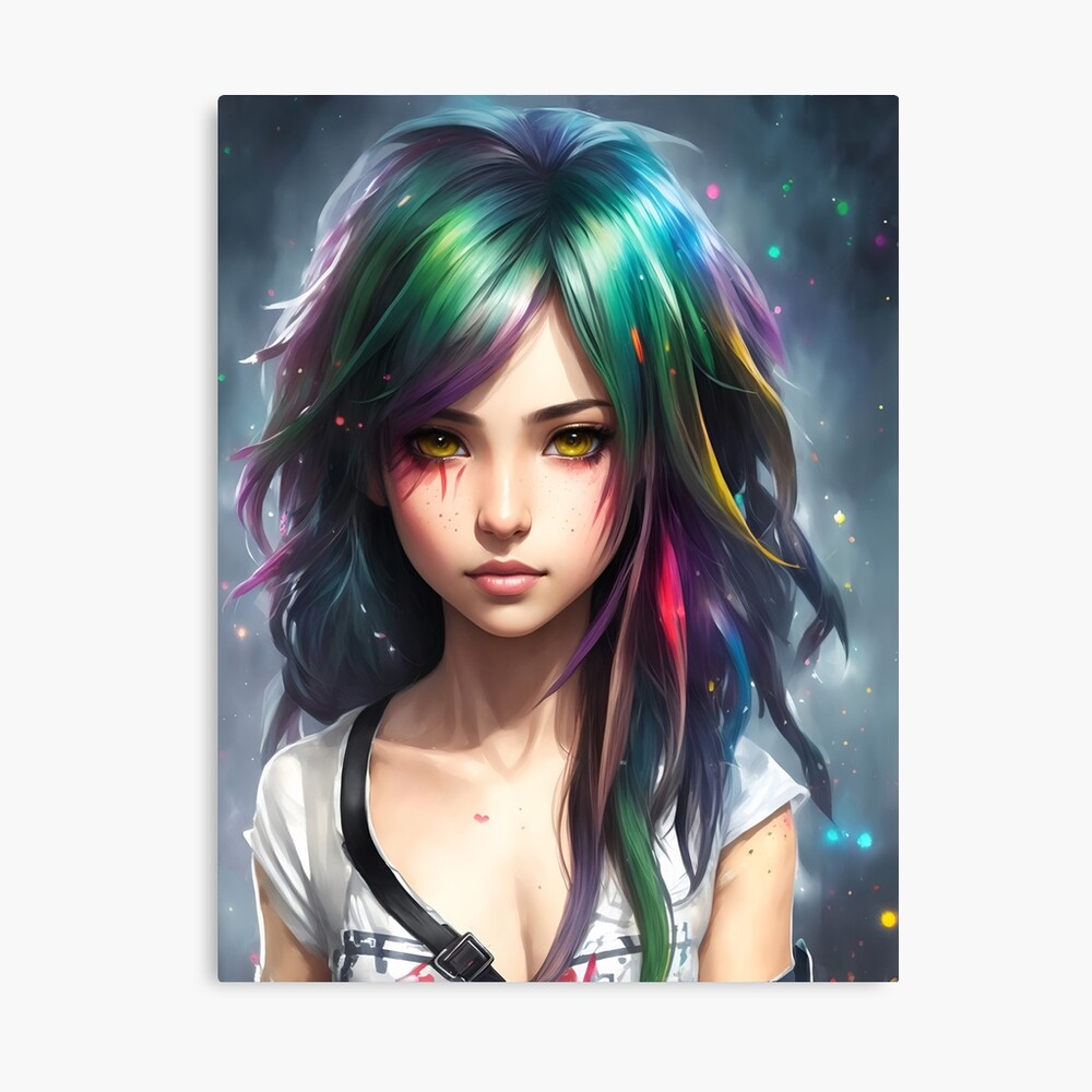 Rainbow Anime Girl Graphic by Wonderworkart · Creative Fabrica
