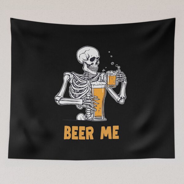 Item preview, Beer Me Skeleton Scary Spooky Drinking Men Party Gift designed and sold by rynnzz.