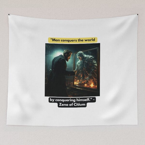 Item preview, "Man conquers the world by conquering himself." - Zeno of Citium designed and sold by STO1KA.