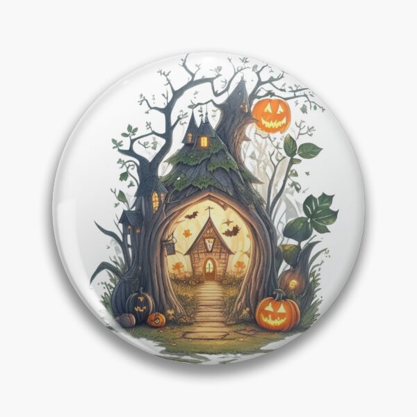 Item preview, Enchanted forest halloween Pumpkin Sticker designed and sold by PodXDesigns.