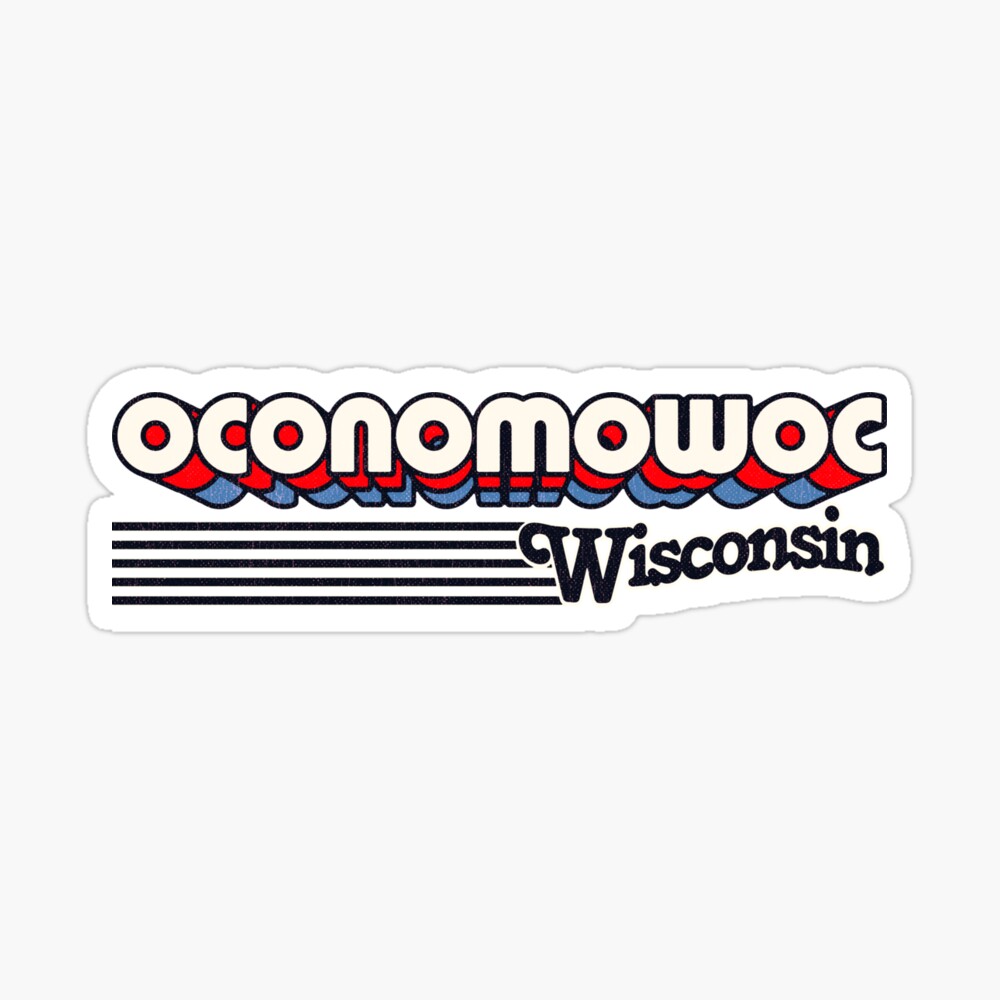 Oconomowoc, Wisconsin | Retro Stripes Sticker