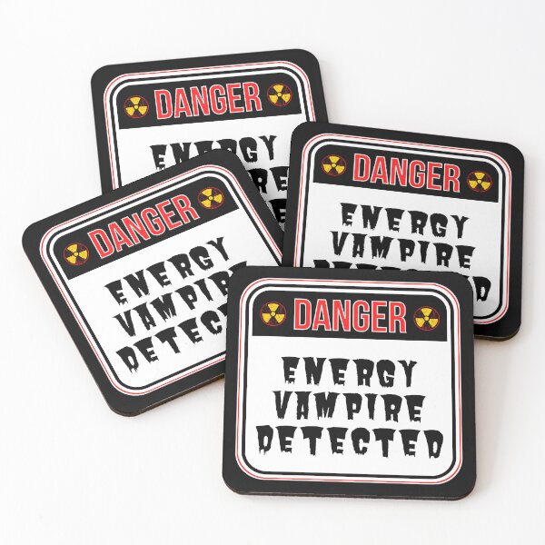 Item preview, DANGER:  Energy Vampire Detected - funny warning signs designed and sold by DesignsFromTW-S.