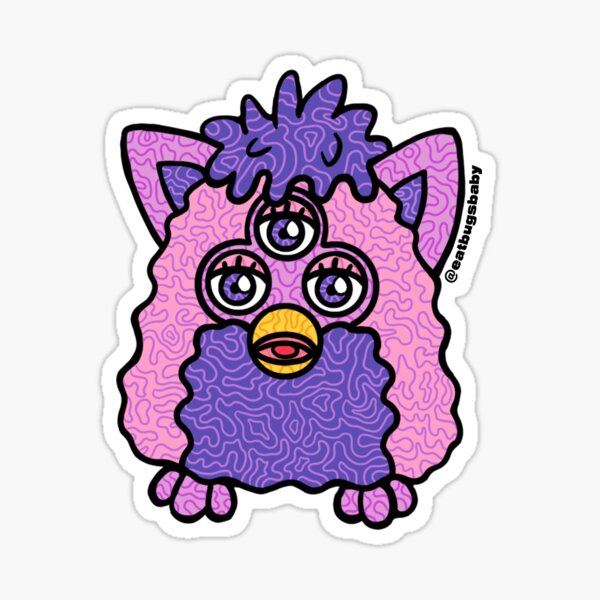 Furby Art Neon Purple 90s Vintage Toy Mini Sticker – Fiat Lux