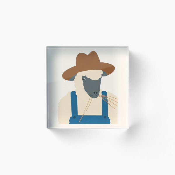 Item preview, Minimalist Risograph Print / Farmer Sheep designed and sold by SubtleMetSimple.