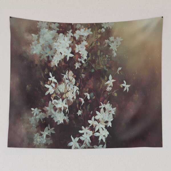 Item preview, Antique Look Vintage Jasmine Flowers - Shabby Chic Blossoms Grunge Style AI Art 1 of 4 designed and sold by Beachy.