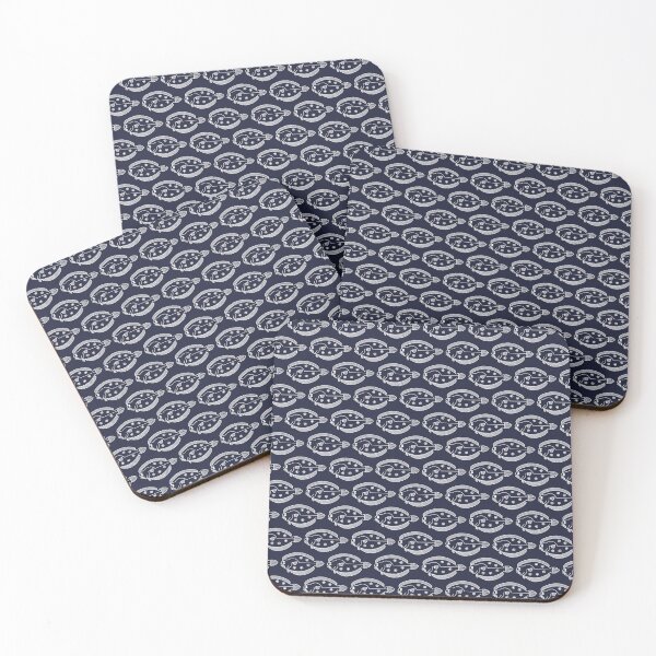 Item preview, Fun Flounder Fish School in White on Deepest Blue designed and sold by fruttidimare.