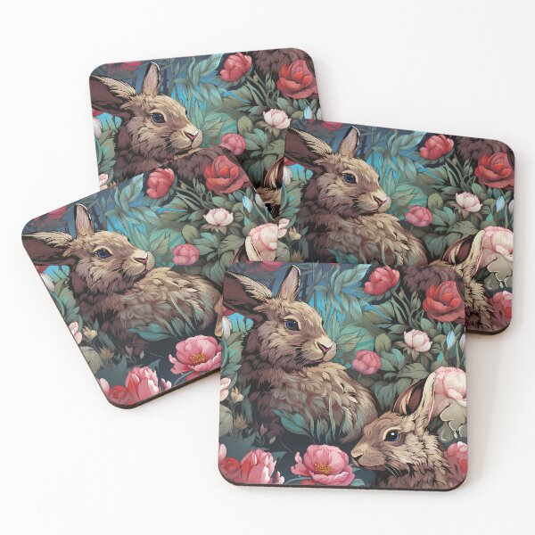 Item preview, Wild Rabbits Seamless Pattern illustration inspired by William Morris 1 designed and sold by The Willow Of  Rain City.