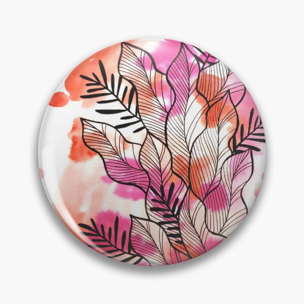 Item preview, Red Pink Watercolor Leafage Ben designed and sold by BEATRIZKOBORI.
