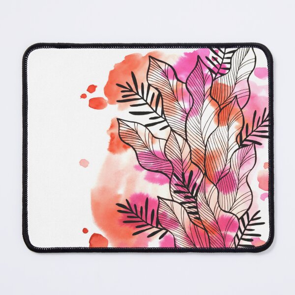 Item preview, Red Pink Watercolor Leafage Ben designed and sold by BEATRIZKOBORI.