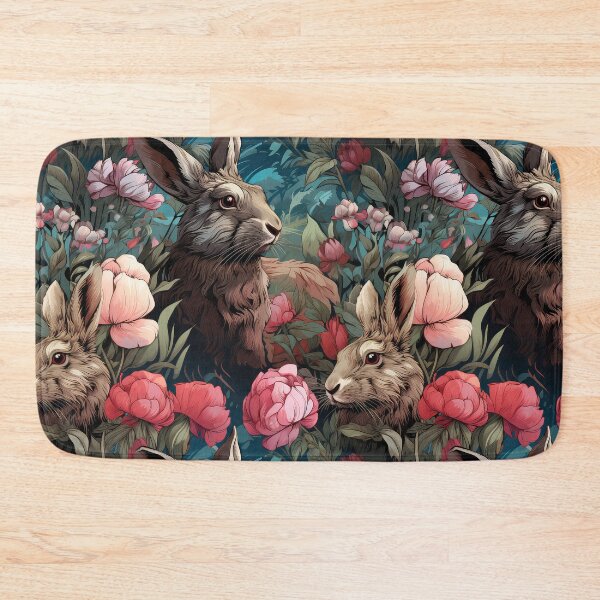 Item preview, Wild Rabbits Seamless Pattern illustration inspired by William Morris 2 designed and sold by The Willow Of  Rain City.