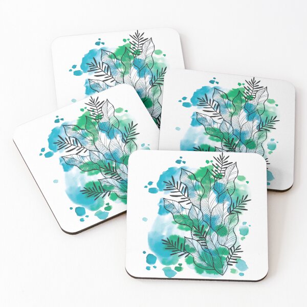 Item preview, Blue Green Watercolor Leafage Ben designed and sold by BEATRIZKOBORI.