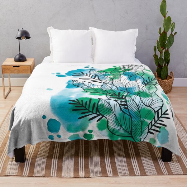 Item preview, Blue Green Watercolor Leafage Ben designed and sold by BEATRIZKOBORI.