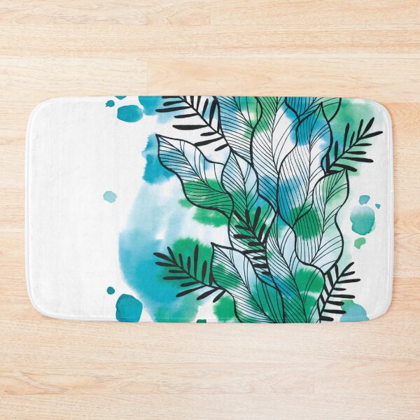 Item preview, Blue Green Watercolor Leafage Ben designed and sold by BEATRIZKOBORI.