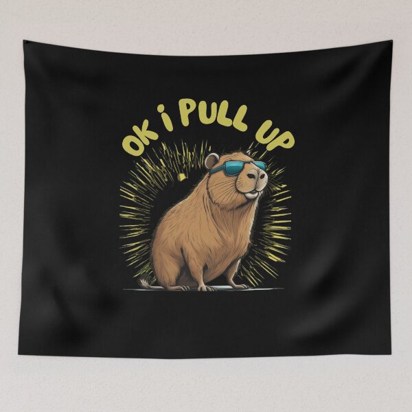 Item preview, Ok I Pull Up Funny Cool Capybara With Glasses Dank Meme designed and sold by rynnzz.