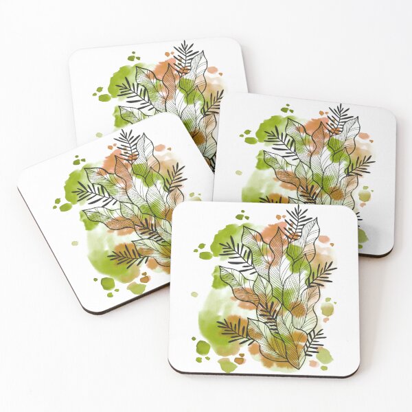 Item preview, Green Brown Watercolor Leafage Ben designed and sold by BEATRIZKOBORI.