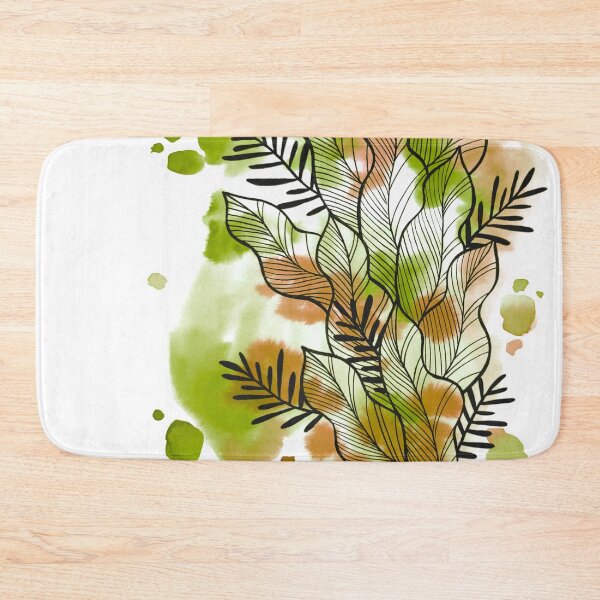 Item preview, Green Brown Watercolor Leafage Ben designed and sold by BEATRIZKOBORI.