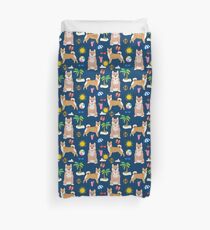 Shiba Inu summer beach vacation dog gifts pure breed pet portrait pattern Duvet Cover