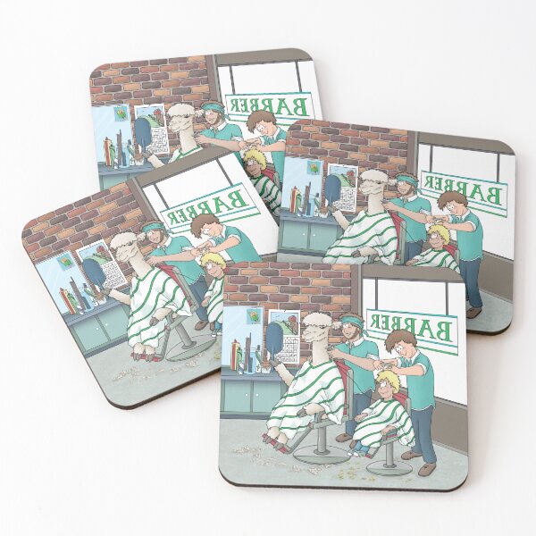 Item preview, Alpaca haircut barber shop designed and sold by Kathy Kuczek.