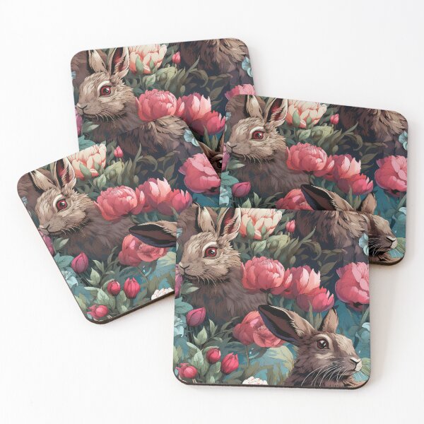 Item preview, Wild Rabbits Seamless Pattern illustration inspired by William Morris 4 designed and sold by The Willow Of  Rain City.