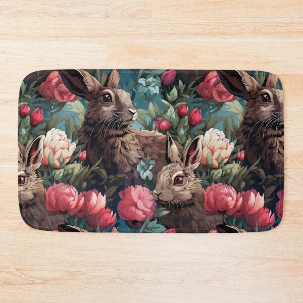 Item preview, Wild Rabbits Seamless Pattern illustration inspired by William Morris 4 designed and sold by The Willow Of  Rain City.