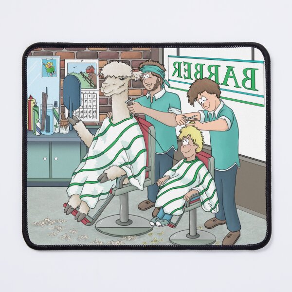Item preview, Alpaca haircut barber shop designed and sold by Kathy Kuczek.