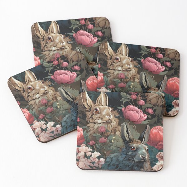Item preview, Wild Rabbits Seamless Pattern illustration inspired by William Morris 5 designed and sold by The Willow Of  Rain City.
