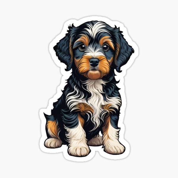 "Aussiepoo Puppy - No Text" Sticker for Sale by cuteadnauseum | Redbubble