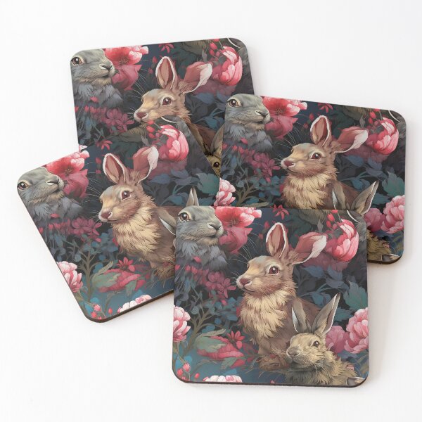Item preview, Wild Rabbits Seamless Pattern illustration inspired by William Morris 6 designed and sold by The Willow Of  Rain City.