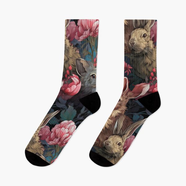 Item preview, Wild Rabbits Seamless Pattern illustration inspired by William Morris 6 designed and sold by The Willow Of  Rain City.