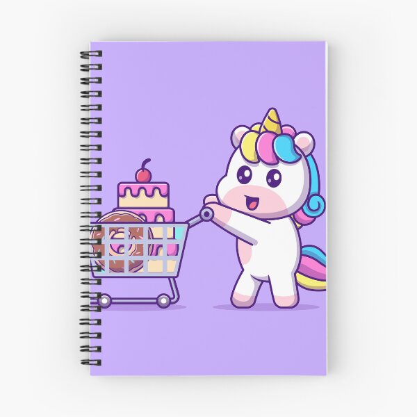 Item preview, Whimsical Confectionary: Cute Unicorn Bringing Cake and Donut with Trolley Cartoon Vector Icon Illustration designed and sold by hjian8219.