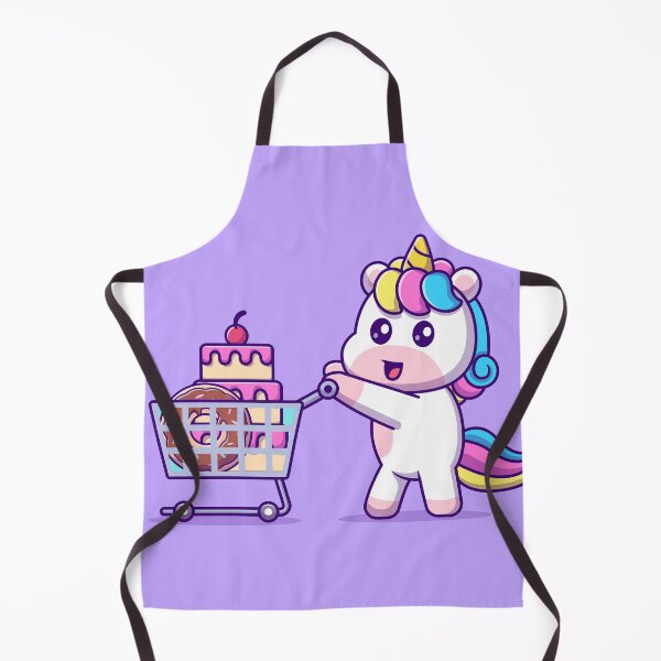 Item preview, Whimsical Confectionary: Cute Unicorn Bringing Cake and Donut with Trolley Cartoon Vector Icon Illustration designed and sold by hjian8219.