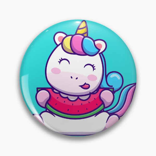 Item preview, Magical Watermelon Munch: Cute Unicorn Eating Watermelon Cartoon designed and sold by hjian8219.