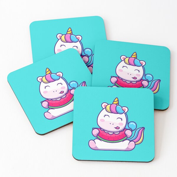 Item preview, Magical Watermelon Munch: Cute Unicorn Eating Watermelon Cartoon designed and sold by hjian8219.