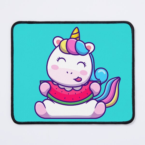 Item preview, Magical Watermelon Munch: Cute Unicorn Eating Watermelon Cartoon designed and sold by hjian8219.