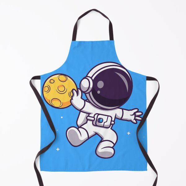 Item preview, "Lunar Basketball: Cute Astronaut Playing with Moon Ball in Space Cartoon Vector Icon Illustration designed and sold by hjian8219.