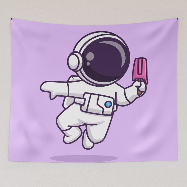 Item preview, Chilly Cosmonaut: Cute Astronaut Holding Popsicle Ice Cream Cartoon Vector Icon Illustration" designed and sold by hjian8219.