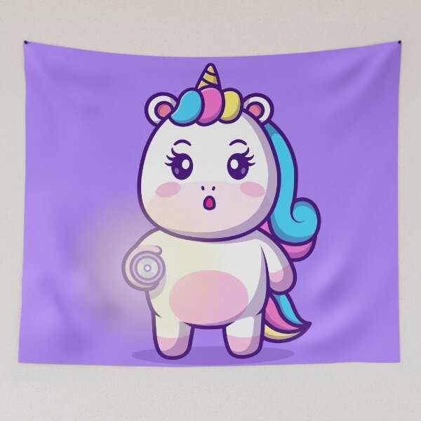 Item preview, Magical Illumination: Cute Unicorn Holding Flashlight Cartoon Vector Icon Illustration designed and sold by hjian8219.