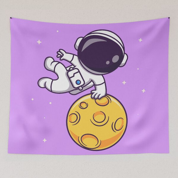 Item preview, Astro-Parkour: Cute Astronaut Parkour Jump on Moon Cartoon Vector Icon Illustration designed and sold by hjian8219.