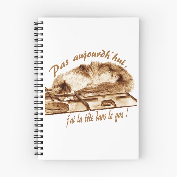 Item preview, Tricolor cat, head in the gas - brown colorized version, text in French designed and sold by SylvieG18.