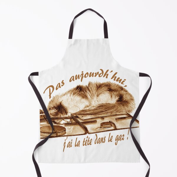 Item preview, Tricolor cat, head in the gas - brown colorized version, text in French designed and sold by SylvieG18.