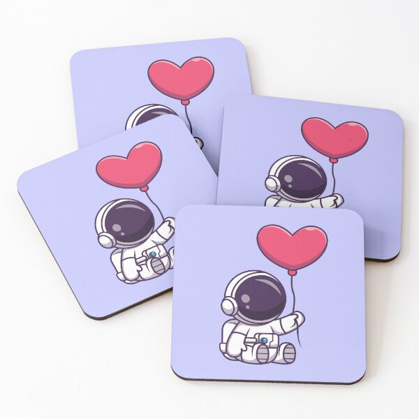 Item preview, Galactic Love: Cute Astronaut Holding Heart Balloon Cartoon Vector Icon Illustration designed and sold by hjian8219.