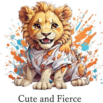 Artwork thumbnail, A cute a fierce lion by Mugs and Shirts