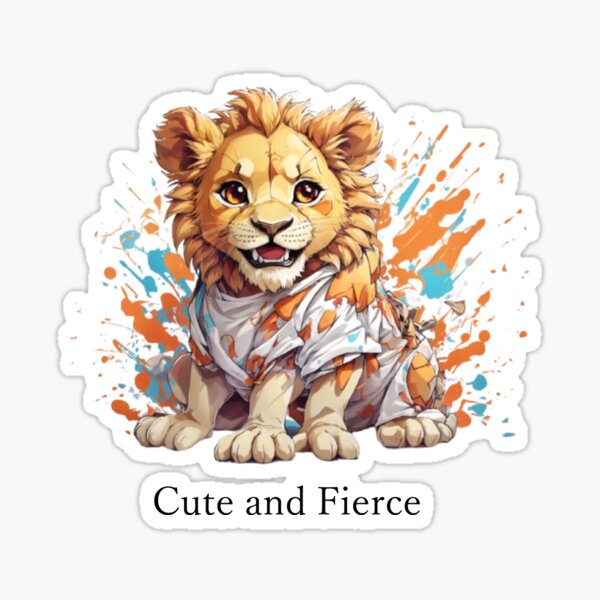 A cute a fierce lion Sticker