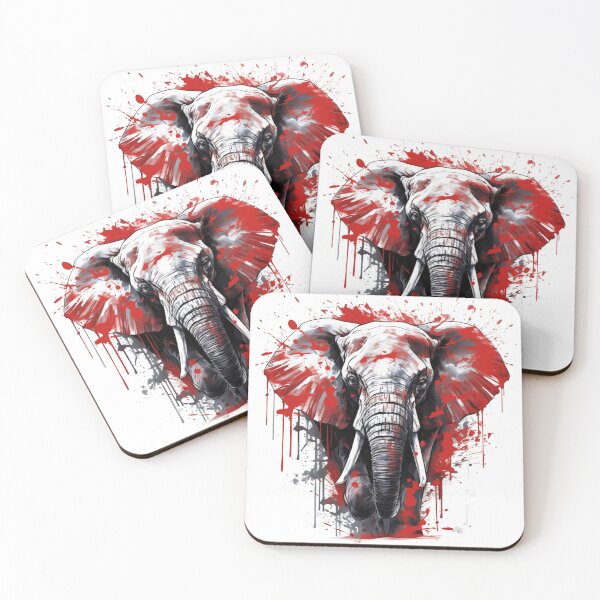 Item preview, A Full-Sized Elephant With Red Paint Over Its Face designed and sold by Bibby22.