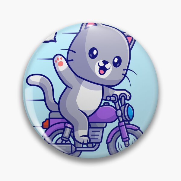 Item preview, Whiskered Rider: Cute Cat Riding Motorcycle Cartoon Vector Icon Illustration designed and sold by hjian8219.